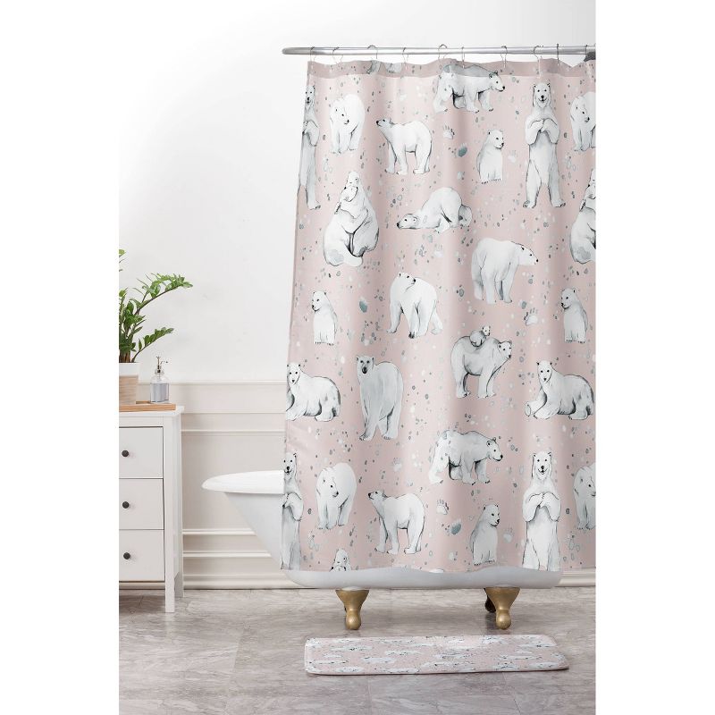 Ninola Design Winter Polar Bears Shower Curtain Pink/White - Deny Designs, 4 of 5