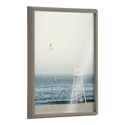 18" x 24" Blake Off Duty Framed Printed Glass Gray - Kate & Laurel All Things Decor: Coastal Nautical Wall Decor, Modern Art