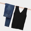 Womens Summer Sleeveless Knit Tops Ribbed V Neck Pullover Sweater Tank Tops Crochet Lightweight Sweater Vest Pointelle Knit Sweater Tops - 3 of 4