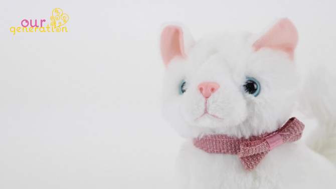 Our Generation Posable Turkish Angora Kitten 6&#34; Pet Cat Plush, 2 of 6, play video