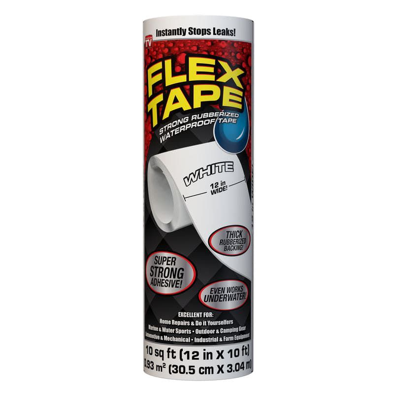 FLEX SEAL Family of Products FLEX TAPE 12 in. W X 10 ft. L White Waterproof Repair Tape, 1 of 11