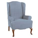 Ultimate Stretch Suede Wing Chair Slipcover - Sure Fit