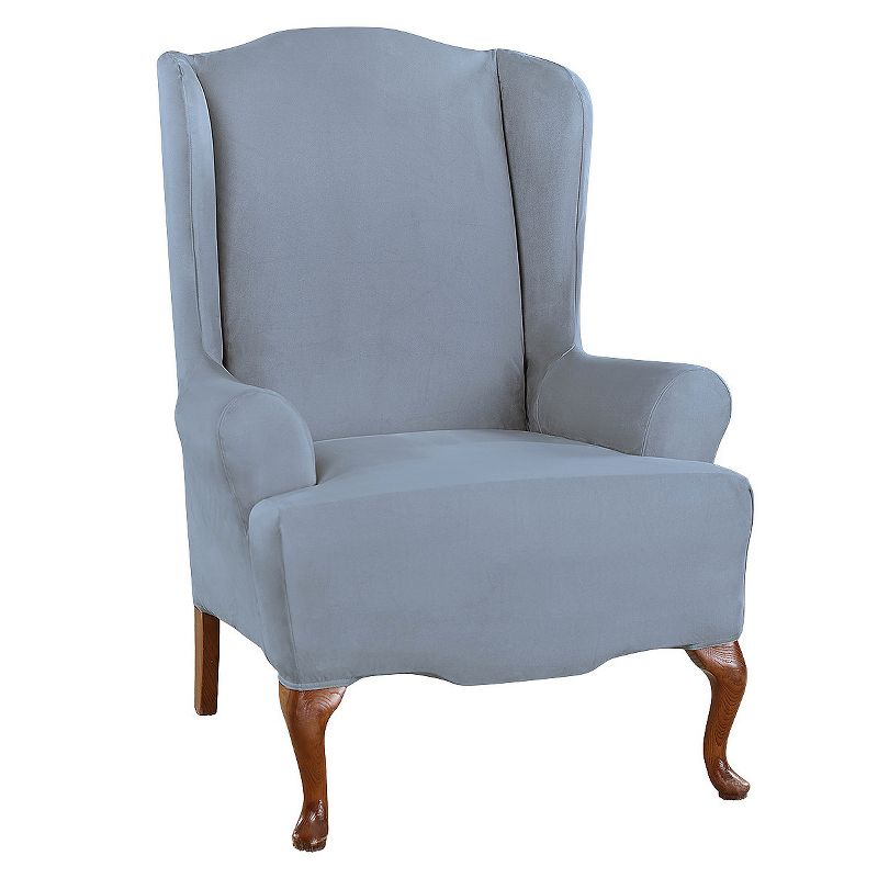 Ultimate Stretch Suede Wing Chair Slipcover - Sure Fit, 1 of 5