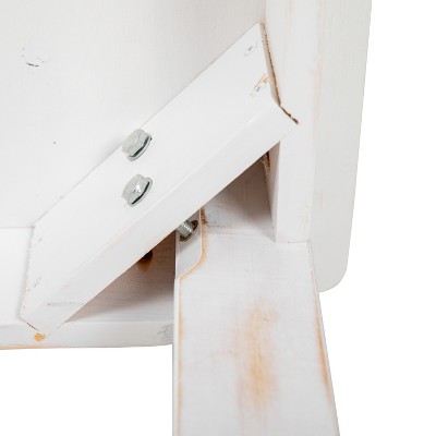 Antique Rustic White Solid Pine Farmhouse Dining Table