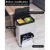 Stainless Steel Trash Can 56L/14.8Gal with Foot Pedal, 3 Compartment Recycling, Removable Buckets Garbage Can - 2 of 4