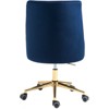 Meridian Furniture Karina Swivel Adjustable Navy Velvet and Gold Office Chair - 2 of 4