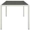 vidaXL Patio Table White 74.8 in.x35.4 in.x29.5 in. Tempered Glass and Poly Rattan - 4 of 4