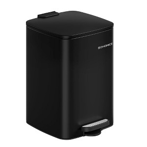 SONGMICS Kitchen Trash Can, 5.2/8 Gallon (20/30 L) Trash Bin, Stainless Steel Garbage Can, with Inner Bucket, Soft Close and Stays Open - 1 of 4