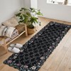 Floral Irregular Edge Carpet Indoor Non Slip Washable Boho Vintage Entry Rug Low Pile Throw Rugs for Entryway - 2 of 4