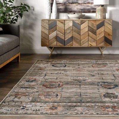 Cleora Multicolor Floral Machine Washable Area Rug