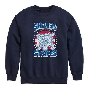 Boys' - Teenage Mutant Ninja Turtles - Shells And Stripes Graphic Long Sleeve Fleece Sweatshirt - 1 of 4
