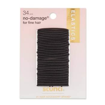 scunci Small  No Damage Elastic Hair Ties - Black - 2mm/34ct