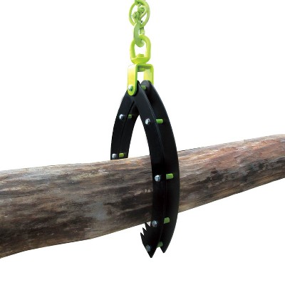 Heavy-Duty Black and Green Steel Log Grabber with Powder-Coat Finish