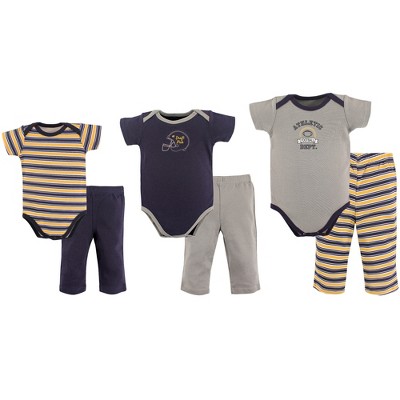 Hudson Baby Infant Boy Layette Boxed Giftset, Yellow Football, 0-9 Months