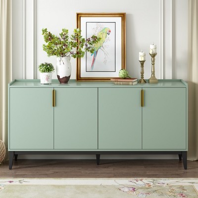 Whisen Modern Wood Sideboard with Adjustable Shelf and 4 Door