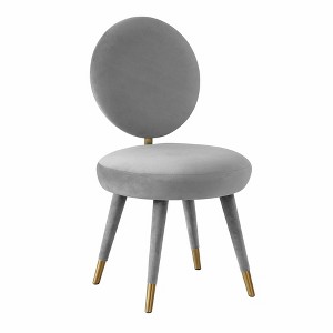 Kylie Velvet Dining Chair Light Grey - 1 of 4