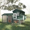 ORRD Portable Chicken Coop with Wheels & Nesting Box, Mobile Wooden Hen House with Outdoor Run for Backyard Poultry, Natural - 2 of 4