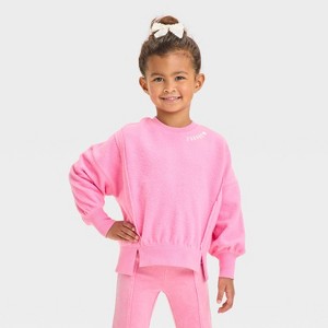 Grayson Mini Toddler Girls' Fleece Sweatshirt - Pink - 1 of 4