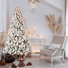 Gulches Green PreLit LED Flocked Full Artificial Christmas Tree Fir Artificial Christmas Tree with Steady Warm White Clear with Metal Stand - 4 of 4