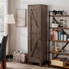 70.86" Doney 4 Shelf Bookcase Oak - miBasics: Tall, Skinny Storage, Enclosed Back, Metal Hardware - 2 of 4