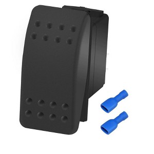 Itopfox 12V Waterproof Marine Rocker Switch, SPST 2 Pin ON/Off Heavy Duty Toggle for Boat, RZR, RV, Automotive, ATV, UTV - 1 of 4