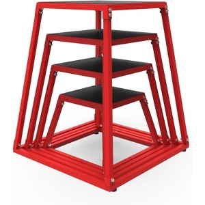 Plyometric Jump Box Set–12/18/24/30Inch Steel Plyo Boxes for Home Gym,Anti-Slip Fitness Platform for Box Jumps,Step-Ups & Explosive Strength Training - 1 of 4