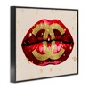 Stupell Industries Vibrant Red Sparkle Lips Fashion Designer Logo Black Framed Giclee Art - 3 of 4