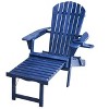 Jiallo Oceanic Collection Adirondack Chaise Lounge Chair Foldable, cup and glass holder, built in ottoman, Set of 2 - 2 of 4