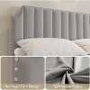 Platform Bed Frame with 50.2" Headboard, Velvet Upholstered Bed Frame Queen with Vertical Channel Tufted Headboard & Footboard, Nailhead Trim - 3 of 4