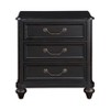 Gulches Collection Nightstand 3 Drawers, Charcoal Brown Finish, Birch Veneers, 26"Wx17"Dx27"H, 1pc Only - 3 of 4