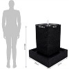 Sunnydaze 40"H Electric Polyresin and Fiberglass Large Pillar Outdoor Water Fountain with LED Lights - 3 of 4