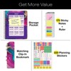 HARDCOVER 2026 Planner, 8.5"x11": 14 Months (Nov 2025-Dec 2026), Daily/Weekly/Monthly,  Bookmark, Pocket Folder w Sticky Notes (Pink Purple Marble) - 2 of 4