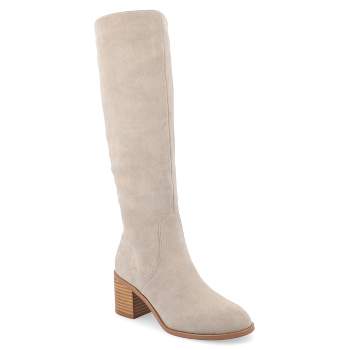 Journee Collection Wide Width Extra Wide Calf Womens Romilly Tru Comfort Foam Stacked Block Heel Round Toe Boots