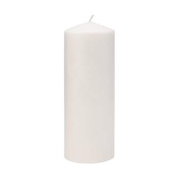 Stonebriar 3pk Tall 3'' x 8'' 80 Hour Long Burning Unscented White Wax Pillar Candle