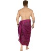LA LEELA Men's Sarong Beach Cover Ups Wraps One Size Burgundy - 3 of 4