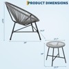 3 Piece Acapulco Chair Set - All-Weather Modern Patio Furniture Set with Plastic Rope, Glass Top Table, 2 Chairs, Woven Patio Conversation Bistro Set - 2 of 4
