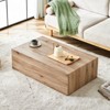 FONTOI Rectangle Coffee Table with Wood Texture Pattern, Side Table for Living Room Bedroom Office, Brown, 23.6"*12"*39.3" - 2 of 4