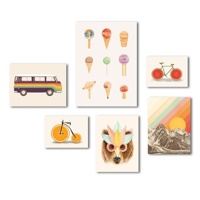 Americanflat - Fun & Funky Children's Canvas Art Set by Florent Bodart