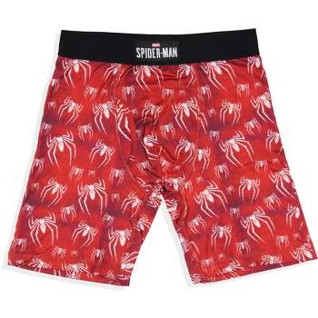 Marvel Comics Mens' Spider-Man Logo Tag-Free Boxers Underwear Boxer Briefs Red