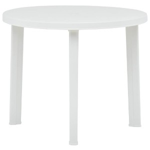 vidaXL Patio Table White 35 in. Plastic - 1 of 4