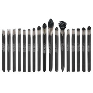 Black Swan Synthetic Paint Brush Set - Bulk Pack of 170 Sable Brushes with Long Handles - Seamless Nickel-Plated Brass Ferrules - Ideal for Acrylics, - 1 of 4