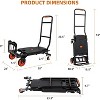 2 in 1 Heavy Duty Portable Collapsible Folding Hand Truck with 4 Wheels, 330 Lbs Capacity for Transport, Moving in Warehouse, Supermarket - 2 of 4