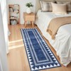 Washable Geometric Bordered Living Room Rugs, Contemporary Non Slip Low Pile Bedroom Carpet, Stain Resistant Dining Room Rugs - 3 of 4