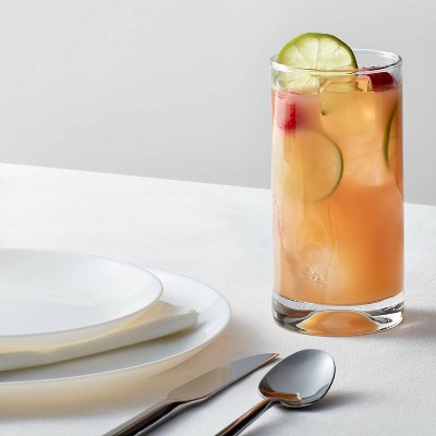 16.8 fl oz 4pk Glass Telford Tall Tumblers - Threshold™: Dishwasher-Safe Blown Glass Drinkware for Cold Beverages