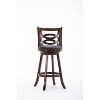 Seina Wood Swivel Barstool Cappuccino - Boraam: 360-Degree Swivel, Faux Leather Upholstery, 43.5" Height - 3 of 4