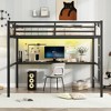 Okak Twin/Full/Queen Size Modern Metal Loft Bed with Desk,Space-Saving Bunk Bed with USB Charging & LED,CPC Certified,Sturdy Loft Beds for Kids,Teens - 2 of 4