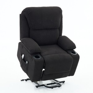 Remote Power Lift Heated Massage Recliner Chair for Seniors,37.4"W Corduroy Sofa with Cup Holder & Side Pockets for Living Room-Baofuwish - 1 of 4