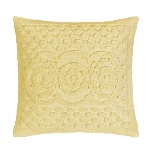 Heirloom 100% Cotton Ultra-Soft Chenille Tufted Lightweight Medallion Design Pillow Sham, All-Season, Machine Washable - 1 of 3