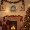 SEVOBAL Wreaths 24" Christmas Pine Wreath Pinecone Greenery Handcrafted Artificial Christmas Wreath for Festive Home Decor, Green, 24"*24"*4" - 3 of 4