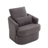 CAVINAS Modern Swivel Lounge Chair, Ergonomic Round Arm Accent Chair with PU Leather Upholstery, 360-Degree Rotating Base & Dual Pillow Support - 4 of 4